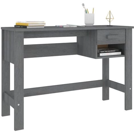 FIMEI Bureau Gris Foncé 110x40x75 Cm Bois Massif De Pin 6 FIMEI Bureau Gris Foncé 110x40x75 Cm Bois Massif De Pin – Image 4
