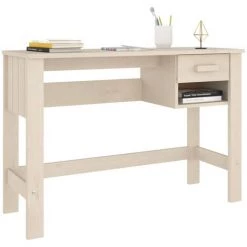 FIMEI Bureau Marron Miel 110x40x75 Cm Bois Massif De Pin -France Bureau Soldes 2022 60967277 4