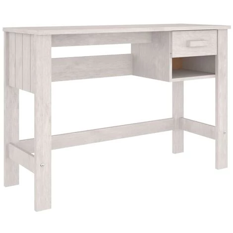 FIMEI Bureau Blanc 110x40x75 Cm Bois Massif De Pin 4 FIMEI Bureau Blanc 110x40x75 Cm Bois Massif De Pin – Image 2
