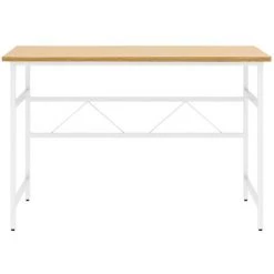 FIMEI Bureau D'ordinateur Blanc/chêne Clair 105x55x72 Cm MDF Et Métal -France Bureau Soldes 2022 60968103 3