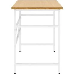 FIMEI Bureau D'ordinateur Blanc/chêne Clair 105x55x72 Cm MDF Et Métal -France Bureau Soldes 2022 60968103 4