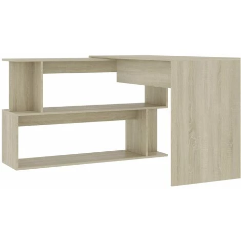 FIMEI Bureau D'angle Chêne Sonoma 200x50x76 Cm Aggloméré 7 FIMEI Bureau D'angle Chêne Sonoma 200x50x76 Cm Aggloméré – Image 5