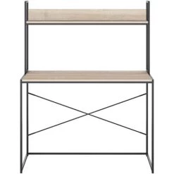 FIMEI Bureau D'ordinateur Noir Et Chêne 110x60x138 Cm Aggloméré -France Bureau Soldes 2022 60971553 3