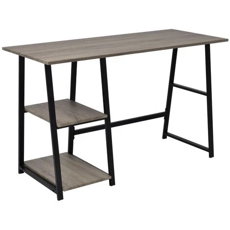 FIMEI Bureau Avec 2 étagères Gris Et Chêne 3 FIMEI Bureau Avec 2 étagères Gris Et Chêne