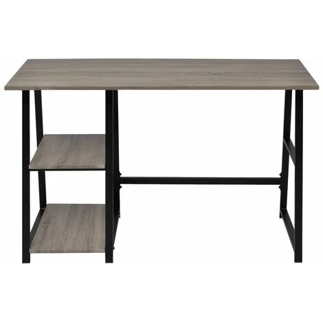 FIMEI Bureau Avec 2 étagères Gris Et Chêne 4 FIMEI Bureau Avec 2 étagères Gris Et Chêne – Image 2