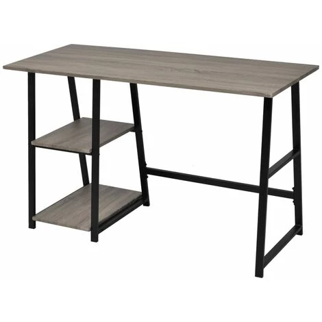 FIMEI Bureau Avec 2 étagères Gris Et Chêne 5 FIMEI Bureau Avec 2 étagères Gris Et Chêne – Image 3