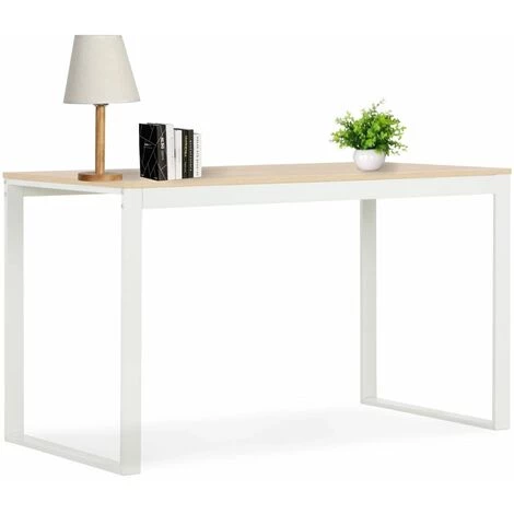 FIMEI Bureau D'ordinateur Blanc Et Chêne 120x60x70 Cm 3 FIMEI Bureau D'ordinateur Blanc Et Chêne 120x60x70 Cm