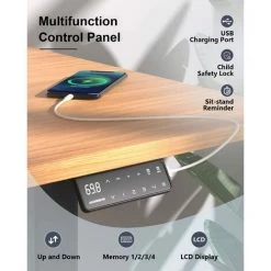 MAIDeSITe Bureau Assis Debout Electrique Bureau Réglable Debout à 2 Étages Avec 2 Moteurs Bureau Réglable En Hauteur Avec 4 Claviers à Mémoire Automatique Cadre De Bureau Electrique-Blanc -France Bureau Soldes 2022 60975364 5