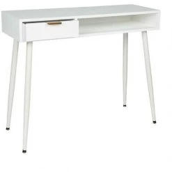OSTARIA Bureau 1 Tiroir Bois Blanc - Blanc -France Bureau Soldes 2022 61177067 3