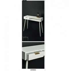 OSTARIA Bureau 1 Tiroir Bois Blanc - Blanc -France Bureau Soldes 2022 61177067 4