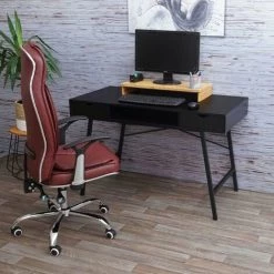 DéCOSHOP26 Table De Bureau Console Table D'appoint Certifiée FSC 100x40cm Noir - Noir -France Bureau Soldes 2022 61241477 2