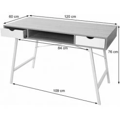 DéCOSHOP26 Table De Bureau Console Table D'appoint Certifiée FSC 100x40cm Noir - Noir -France Bureau Soldes 2022 61241477 4