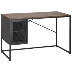 BELIANI Bureau à Placard 118 X 60 Cm Noir Effet Bois Foncé - Noir