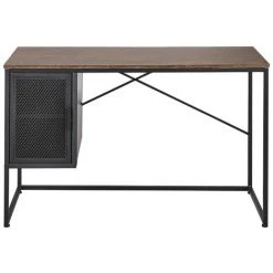 BELIANI Bureau à Placard 118 X 60 Cm Noir Effet Bois Foncé - Noir -France Bureau Soldes 2022 61284363 3