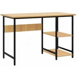 SUPERMARKET Bureau D'ordinateur 105x55x72 Cm MDF Et Métal Noir/chêne Clair SUHB-20553 -France Bureau Soldes 2022 61303394 2