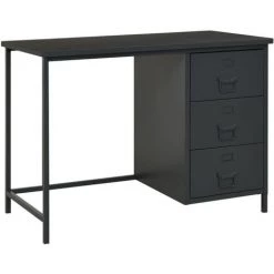 SUPERMARKET Bureau Industriel Avec Tiroirs 105x52x75 Cm Acier Anthracite