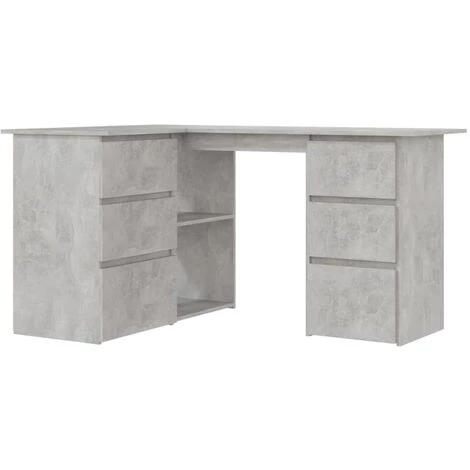 SUPERMARKET Bureau D'Angle 145x100x76 Cm Aggloméré Gris Béton 4 SUPERMARKET Bureau D'Angle 145x100x76 Cm Aggloméré Gris Béton – Image 2