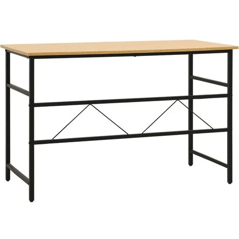 FIMEI Bureau D'ordinateur Noir/chêne Clair 105x55x72 Cm MDF Et Métal 7 FIMEI Bureau D'ordinateur Noir/chêne Clair 105x55x72 Cm MDF Et Métal – Image 5