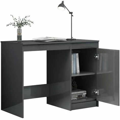 FIMEI Bureau Gris Brillant 100x50x76 Cm Aggloméré 5 FIMEI Bureau Gris Brillant 100x50x76 Cm Aggloméré – Image 3