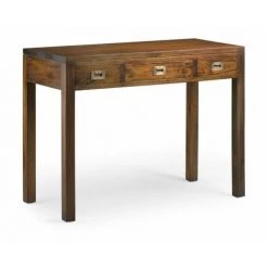 DéCORATION D'AUTREFOIS Bureau 3 Tiroirs Bois Bronze Marron 105x50x80cm - Bois, Bronze - Marron