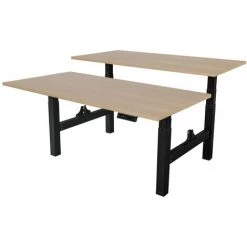 SEDERO Bureau Double électrique Réglable - 180 X 80 Cm - 2 Moteurs Doubles - Noir/Chêne
