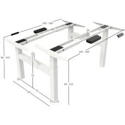 SEDERO Bureau Double électrique Réglable - 180 X 80 Cm - 2 Moteurs Doubles - Noir/Chêne -France Bureau Soldes 2022 62032447 5