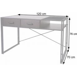 DéCOSHOP26 Bureau Table D'ordinateur Style Industriel Avec Tiroirs De Rangement 76x120x70cm Marron - Marron 9 DéCOSHOP26 Bureau Table D'ordinateur Style Industriel Avec Tiroirs De Rangement 76x120x70cm Marron - Marron -France Bureau Soldes 2022 62431283 3