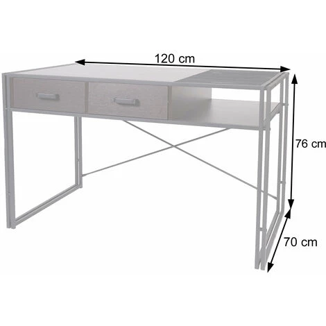 DéCOSHOP26 Bureau Table D'ordinateur Style Industriel Avec Tiroirs De Rangement 76x120x70cm Marron - Marron 5 DéCOSHOP26 Bureau Table D'ordinateur Style Industriel Avec Tiroirs De Rangement 76x120x70cm Marron - Marron – Image 3