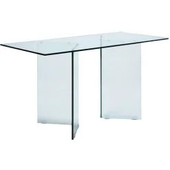 VENTE-UNIQUE.COM Bureau CLARISSA - Verre Trempé - Transparent - Transparent -France Bureau Soldes 2022 63160045 3