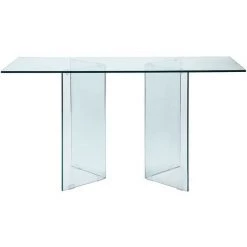 VENTE-UNIQUE.COM Bureau CLARISSA - Verre Trempé - Transparent - Transparent -France Bureau Soldes 2022 63160045 4