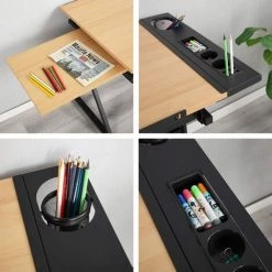 Soges Table à Dessin Art & Craft Bureau à Dessin Bureau En Bois Réglable En Hauteur Pour Dessin, Peinture, écriture Et étude, Teck UT-DT1027 -France Bureau Soldes 2022 63437337 3