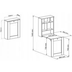 BB-LOISIR Bureau Pliable TILT Table Murale Pliante Pour Ordinateur Bureau Ménager Blanc Mat -France Bureau Soldes 2022 63480883 4