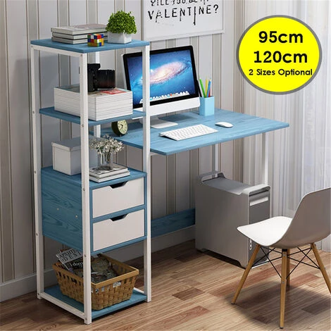 FANTABLAU Bureau D'ordinateur D'angle PC Table D'ordinateur Portable D'angle Bureau à Domicile Bureau D'étude Poste De Travail Bleu 120 Cm 5 FANTABLAU Bureau D'ordinateur D'angle PC Table D'ordinateur Portable D'angle Bureau à Domicile Bureau D'étude Poste De Travail Bleu 120 Cm – Image 3