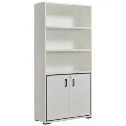 ALTOBUY MODIA - Bureau 200cm + Caisson H50cm + 4 Meubles De Rangements - Blanc -France Bureau Soldes 2022 63647143 5