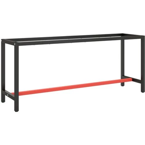 SUPERMARKET Cadre De Banc De Travail Noir Et Rouge Mat 190x50x79 Cm Métal 3 SUPERMARKET Cadre De Banc De Travail Noir Et Rouge Mat 190x50x79 Cm Métal