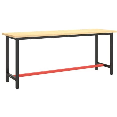 SUPERMARKET Cadre De Banc De Travail Noir Et Rouge Mat 190x50x79 Cm Métal 4 SUPERMARKET Cadre De Banc De Travail Noir Et Rouge Mat 190x50x79 Cm Métal – Image 2