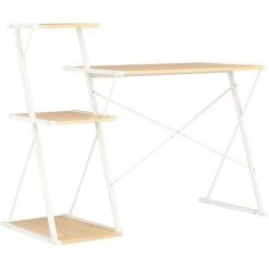 SUPERMARKET Bureau Avec étagère Blanc Et Chêne 116x50x93 Cm -France Bureau Soldes 2022 63655470 4