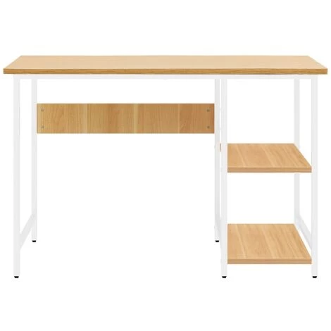 SUPERMARKET Bureau D'ordinateur Blanc/chêne Clair 105x55x72 Cm MDF Et Métal SUHB-20552 5 SUPERMARKET Bureau D'ordinateur Blanc/chêne Clair 105x55x72 Cm MDF Et Métal SUHB-20552 – Image 3