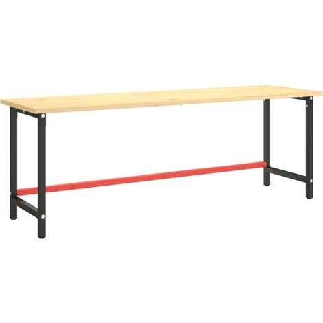 SUPERMARKET Cadre De Banc De Travail Noir Et Rouge Mat 220x57x79 Cm Métal 4 SUPERMARKET Cadre De Banc De Travail Noir Et Rouge Mat 220x57x79 Cm Métal – Image 2