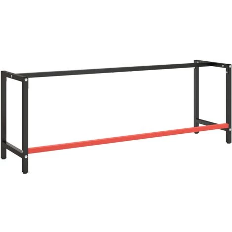 SUPERMARKET Cadre De Banc De Travail Noir Et Rouge Mat 220x57x79 Cm Métal 5 SUPERMARKET Cadre De Banc De Travail Noir Et Rouge Mat 220x57x79 Cm Métal – Image 3