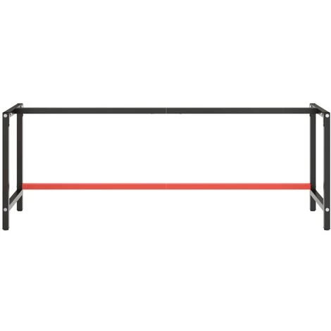 SUPERMARKET Cadre De Banc De Travail Noir Et Rouge Mat 220x57x79 Cm Métal 6 SUPERMARKET Cadre De Banc De Travail Noir Et Rouge Mat 220x57x79 Cm Métal – Image 4