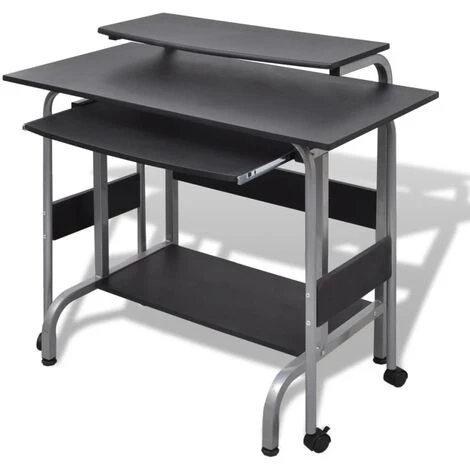 SUPERMARKET Bureau D'ordinateur à 2 Pièces Avec Plateau à Clavier Noir 4 SUPERMARKET Bureau D'ordinateur à 2 Pièces Avec Plateau à Clavier Noir – Image 2