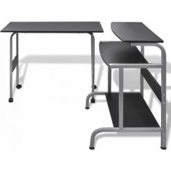 SUPERMARKET Bureau D'ordinateur à 2 Pièces Avec Plateau à Clavier Noir 9 SUPERMARKET Bureau D'ordinateur à 2 Pièces Avec Plateau à Clavier Noir -France Bureau Soldes 2022 63657345 3