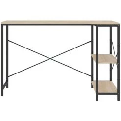 SUPERMARKET Bureau D'ordinateur Noir Et Chêne 110x72x70 Cm Aggloméré -France Bureau Soldes 2022 63662886 3