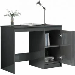 SUPERMARKET Bureau Gris Brillant 100x50x76 Cm Aggloméré -France Bureau Soldes 2022 63670188 3