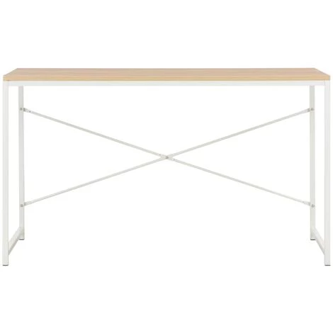 SUPERMARKET Bureau D'ordinateur Blanc Et Chêne 120 X 60 X 70 Cm 5 SUPERMARKET Bureau D'ordinateur Blanc Et Chêne 120 X 60 X 70 Cm – Image 3