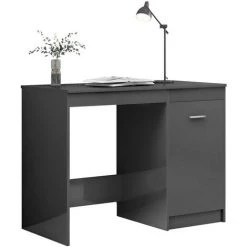 SUPERMARKET Bureau Gris Brillant 140x50x76 Cm Aggloméré -France Bureau Soldes 2022 63674905 5