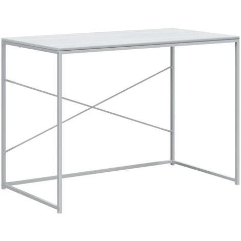 SUPERMARKET Bureau D'ordinateur Blanc 110x60x70 Cm Aggloméré 4 SUPERMARKET Bureau D'ordinateur Blanc 110x60x70 Cm Aggloméré – Image 2