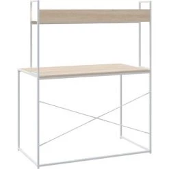 SUPERMARKET Bureau D'ordinateur Blanc Et Chêne 110x60x138 Cm Aggloméré 11 SUPERMARKET Bureau D'ordinateur Blanc Et Chêne 110x60x138 Cm Aggloméré -France Bureau Soldes 2022 63678329 5