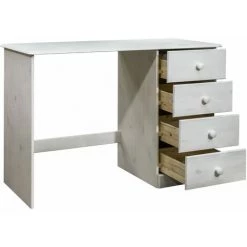 SUPERMARKET Bureau Avec 4 Tiroirs 110x50x74 Cm Bois De Pin Massif -France Bureau Soldes 2022 63679251 3